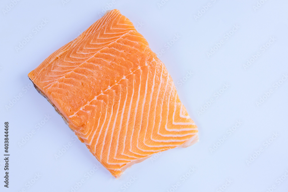 Fresh fillets salmon fish isolated on white background Fresh fillets salmon fish isolated on white background