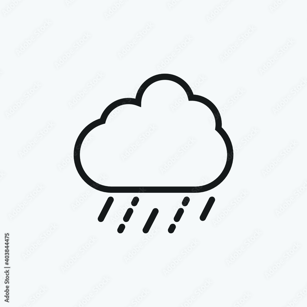 Editable Rain Weather Line Art Icon Using For Your Presentation, Website And Application Editable Rain Weather Line Art Icon Using For Your Presentation, Website And Application