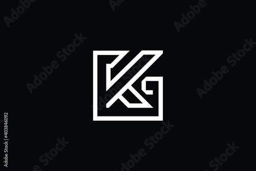 KG logo letter design on luxury background. GK logo monogram initials letter concept. KG icon logo design. GK elegant and Professional letter icon design on black background. K G GK KG