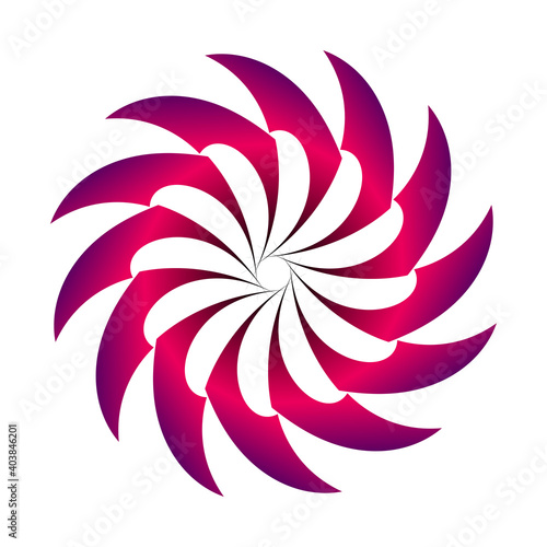 Abstract circle jagged transition in purple color