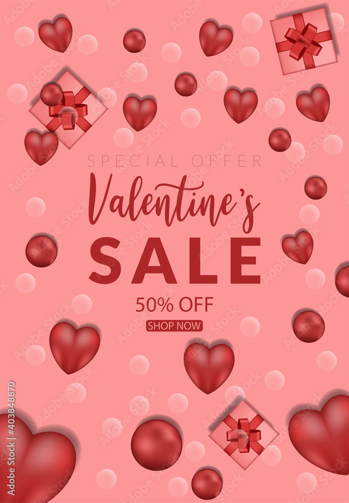 Background portait love valentine day suprise illustration valentine day sale , greeting gift graphic template decoration template wallpaper , celebration party heart  isolated banner 