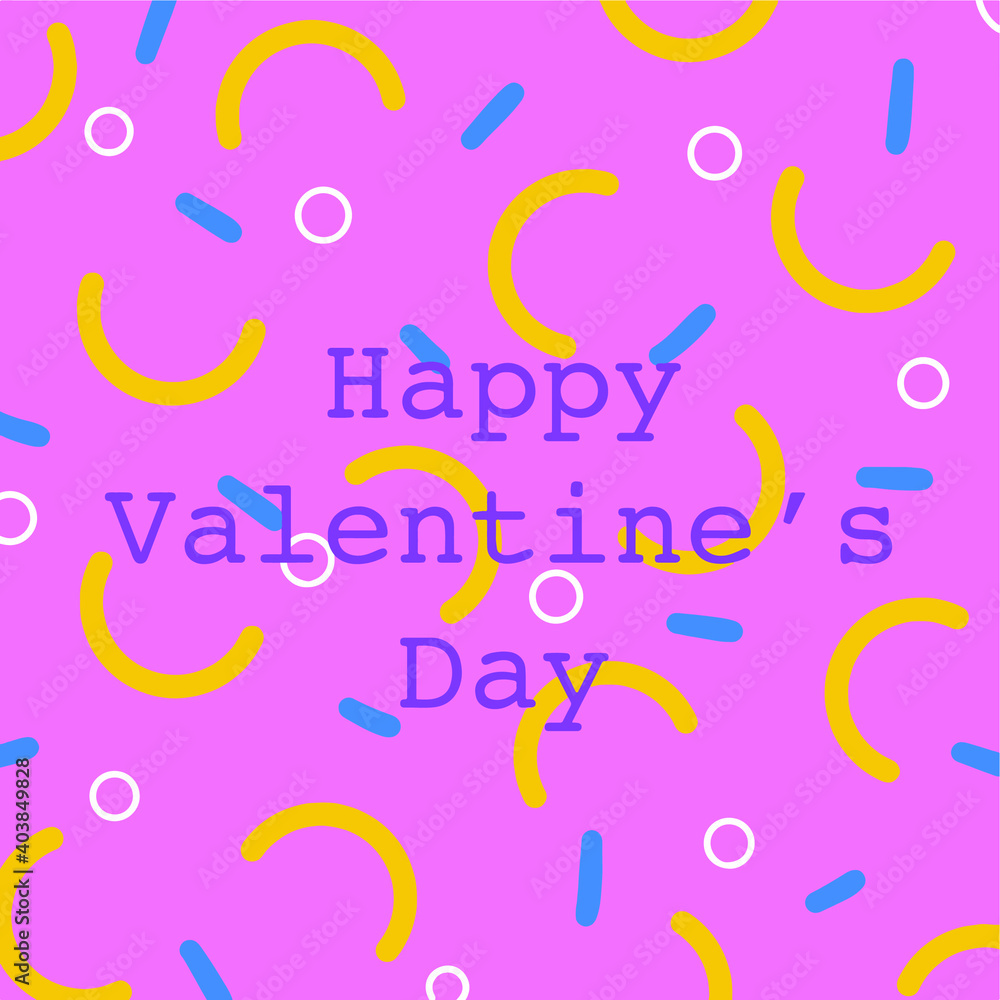 Happy Valentine's day. retro postcard in the style of the 80s on a pink background. Happy Valentine's day. retro postcard in the style of the 80s on a pink background.