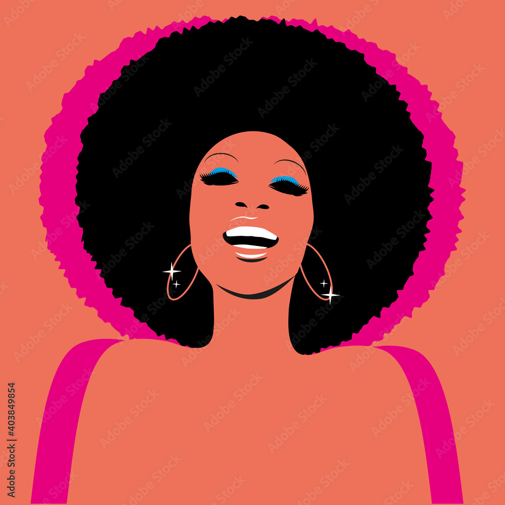 Soul Party Time. Soul, funk, jazz or disco music poster. Beautiful African  American woman singing. Stock Vector | Adobe Stock