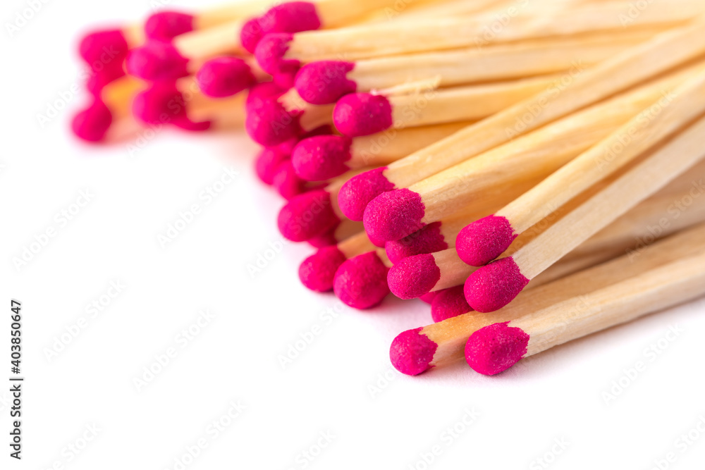 Wooden matches with sulfur for lighting a fire isolated on a white Wooden matches with sulfur for lighting a fire isolated on a white