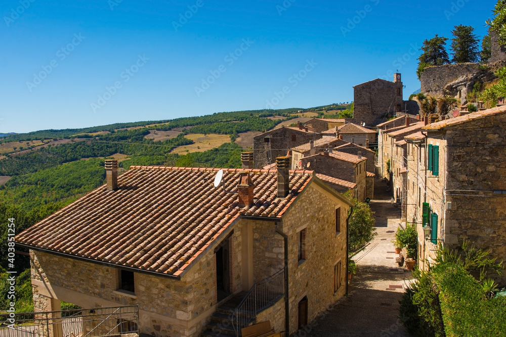 The historic medieval village of Rocchette di Fazio near Semproniano in Grosseto Province, Tuscany, Italy
