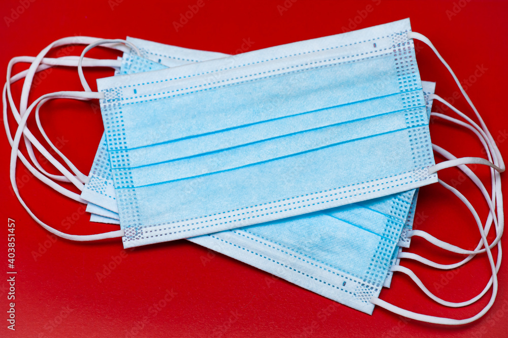 Medical mask on a color background Medical mask on a color background