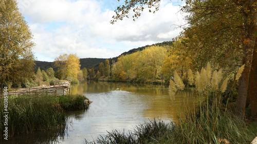 Tableau sur toile Rïo Pisuerga, Canal de Castilla, Alar del Rey, Palencia, Castilla y León, España