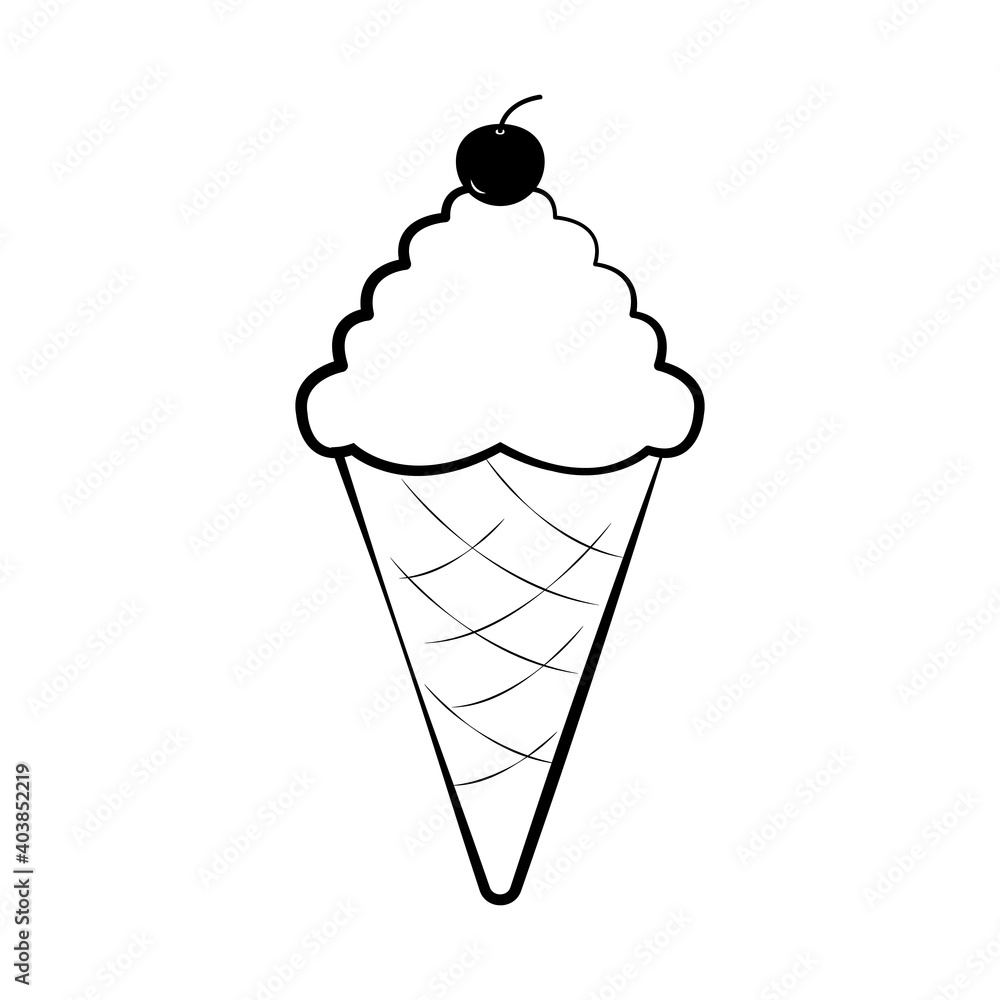 ice cream illustration yummy dessert cherry