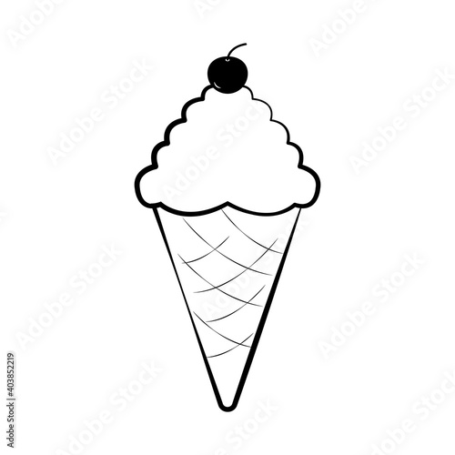 ice cream illustration yummy dessert cherry