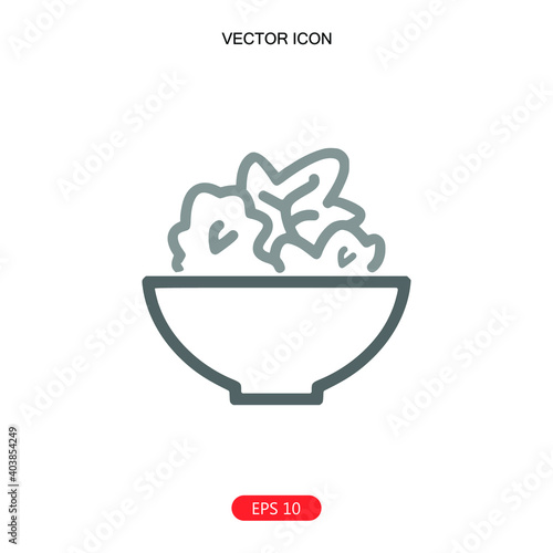 salad icon vector in trendy flat style isolated on white background. salad icon image  salad icon illustration. salad icon