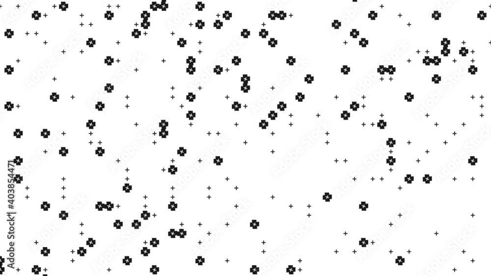 2d motion design animation background. Monochrome gamma. Animation of appearing and dissolving of cross symbol. 2d motion design animation background. Monochrome gamma. Animation of appearing and dissolving of cross symbol.