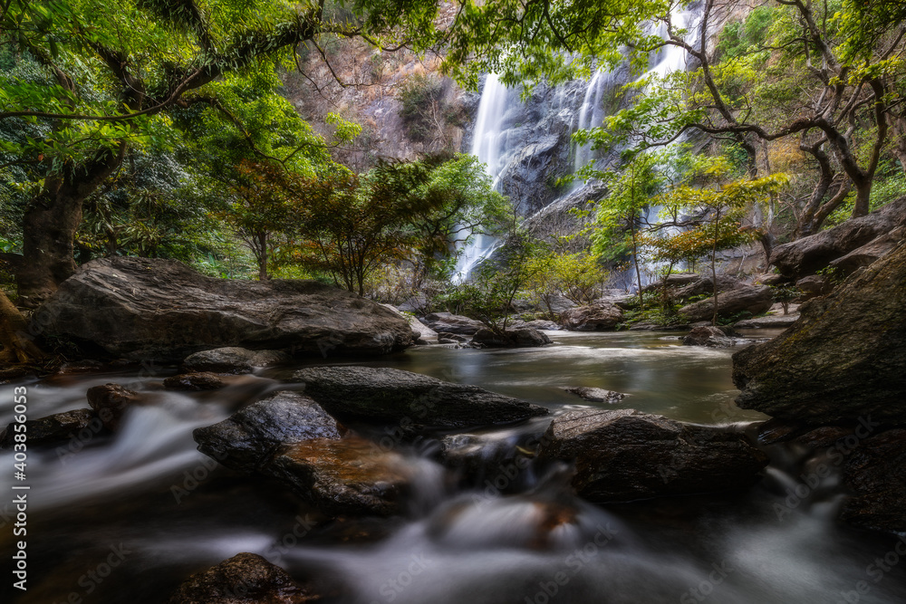 Fototapeta premium National park Klong Lan Waterfall thailand.