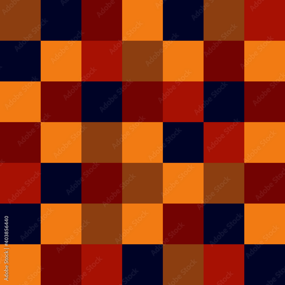 Abstract geometric seamless pattern for presentation, web, cover, card, flyer. Retro colors. Check square background.