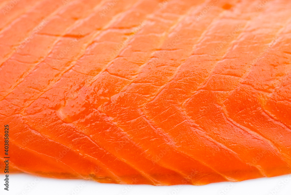 Salmon fillet on white background. Fresh smoked salmon on white background