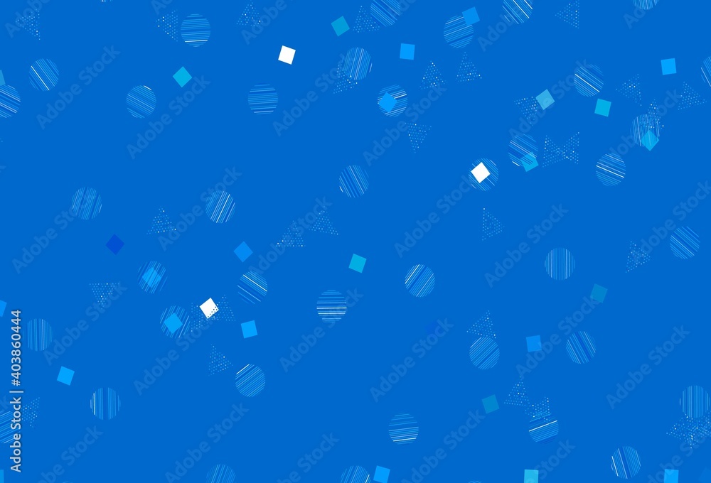 Light BLUE vector backdrop with lines, circles, rhombus. Light BLUE vector backdrop with lines, circles, rhombus.