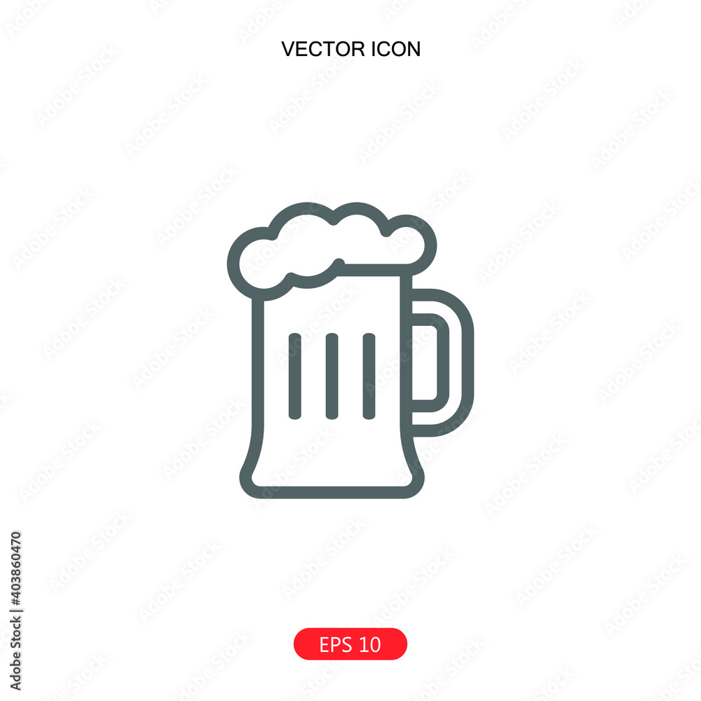 beer icon vector in trendy flat style isolated on white background. beer icon image, beer icon illustration. beer icon beer icon vector in trendy flat style isolated on white background. beer icon image, beer icon illustration. beer icon