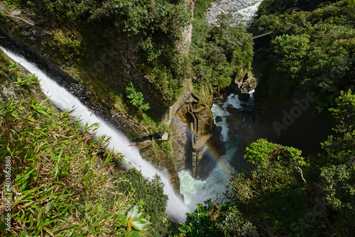 The spectacular Paílón Del Diablo waterfall, Baños de Agua Santa, Ecuador 