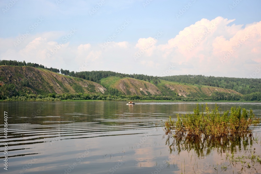 Tom River near the town of Yurga, Kemerovo region in Western Siberia