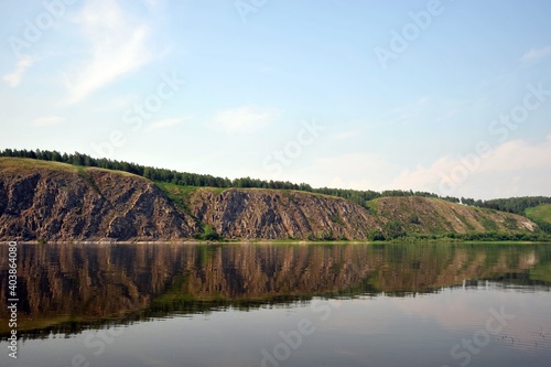 Tom River near the town of Yurga, Kemerovo region in Western Siberia photo