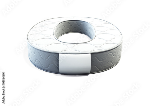 A illustration 3D of a mattress in the shape of number 0