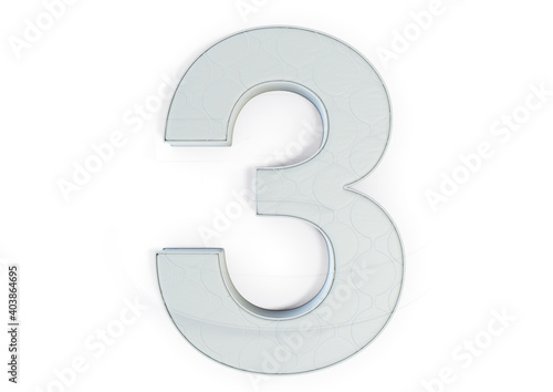 A illustration 3D of a mattress in the shape of number 3