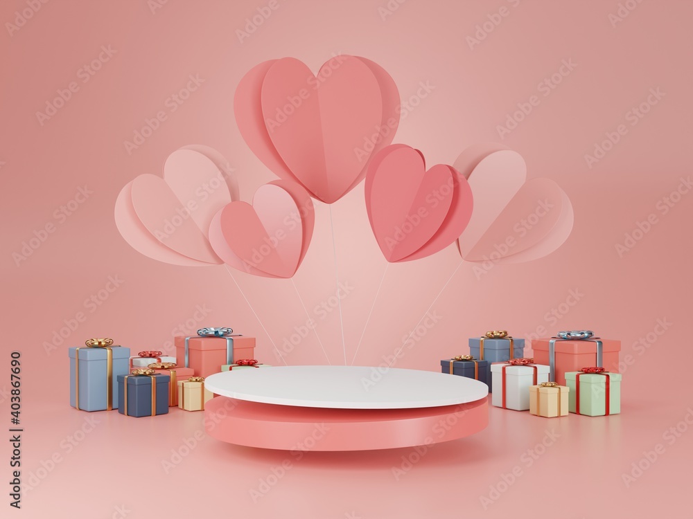 3d render podium product background for valentine. 3d render podium product background for valentine.