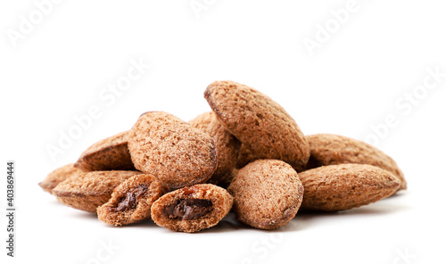 Crispy pads with chocolate on a white background. Isolated