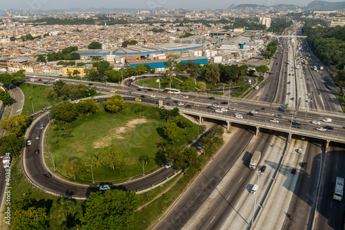 Heavy traffic in Rio de Janeiro, Brazil