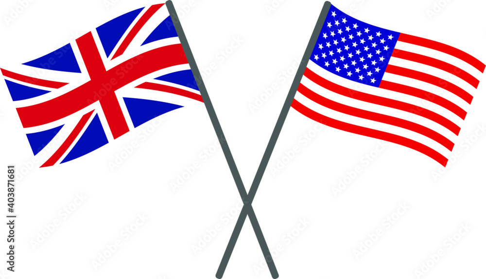 USA and UK flags vector eps10 USA and UK flags vector eps10