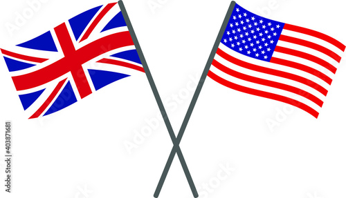 USA and UK flags vector eps10