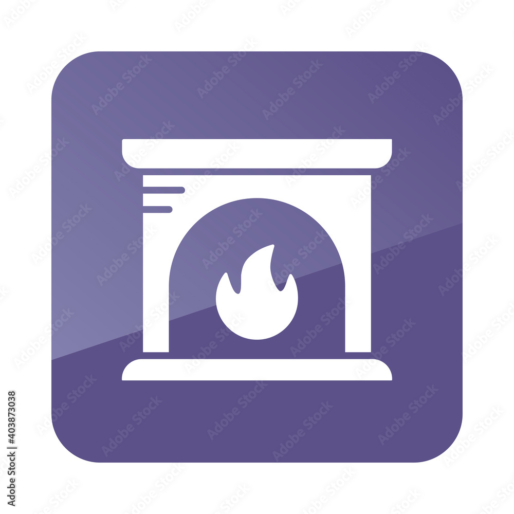 Fireplace vector icon. Winter sign Fireplace vector icon. Winter sign