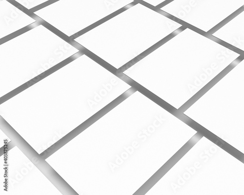 mockup of business cards stack arranged in row. 3d rendering