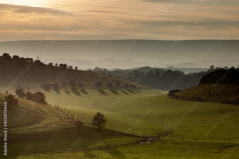 Obraz premium A Winter Sussex Landscape on a January Afternoon