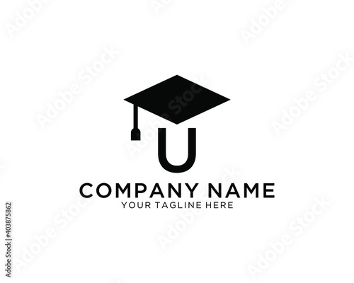 education initial Letter U Logo design