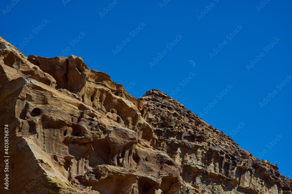 Fototapeta premium Jordanian Mountain and the moon