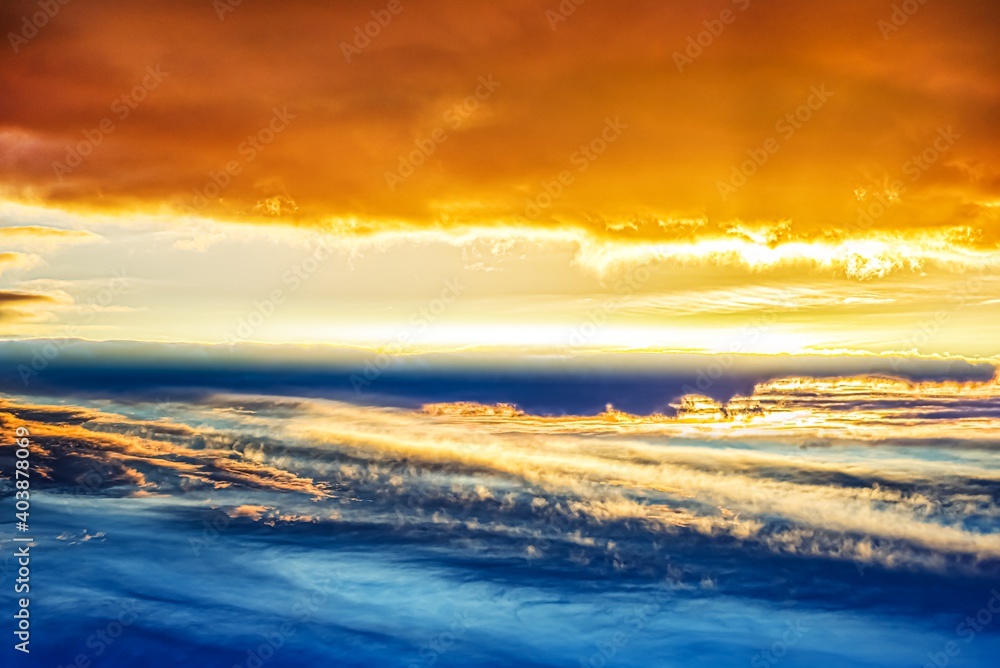 Beautiful heavenly landscape with the sun in the clouds .