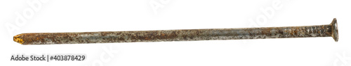 old big nail with visible details on a white background
