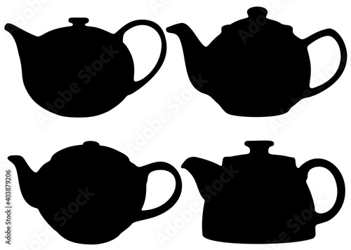 Teapots for tea drinking in a set.