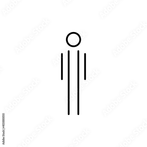 Man linear icon. Male sign for restroom. Boy WC pictogram for bathroom. Vector toilet symbol isolated