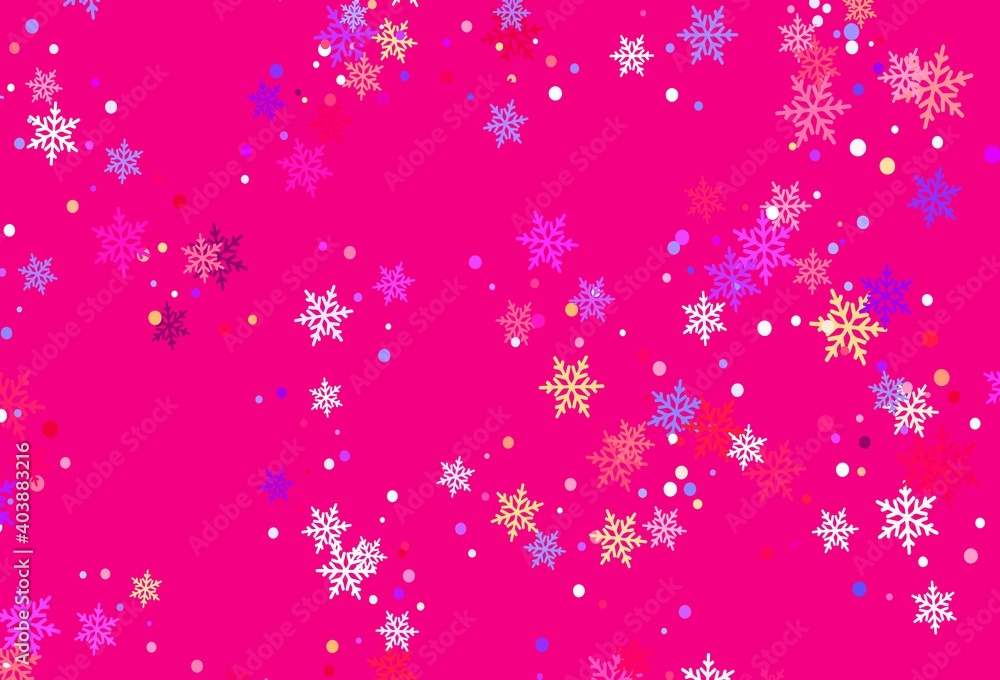 Light Blue, Red vector pattern with christmas snowflakes. Light Blue, Red vector pattern with christmas snowflakes.