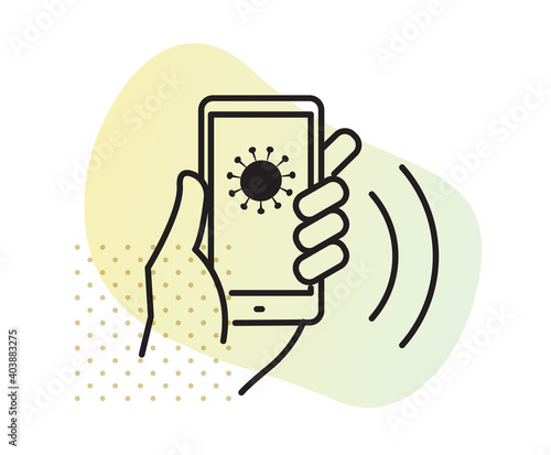Using Contact Tracing App for Coronavirus - Icon