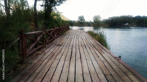 Wooden Pier and Lake