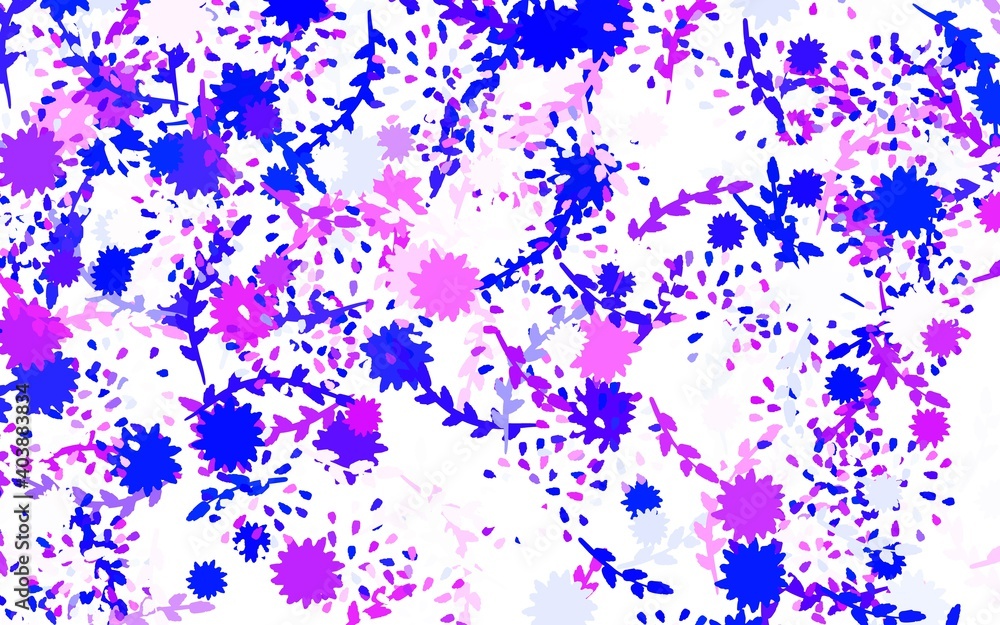 Light Purple vector doodle template with flowers Light Purple vector doodle template with flowers