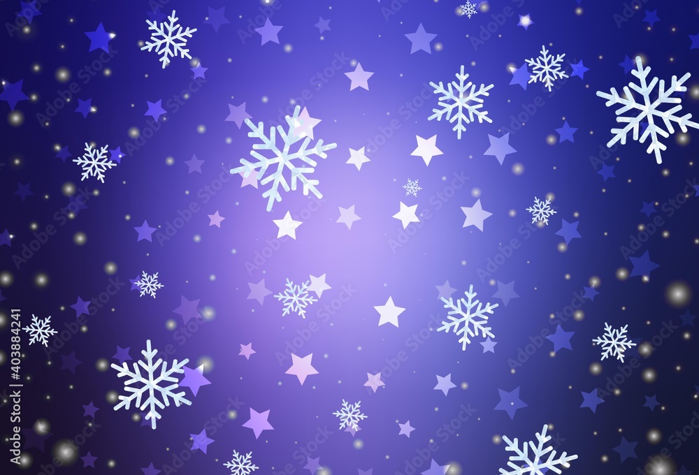 Light Purple vector background with xmas snowflakes, stars. Light Purple vector background with xmas snowflakes, stars.