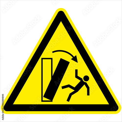 Warning danger of tipping Safety signs BGV A8 triangle sign vector pictogram icon