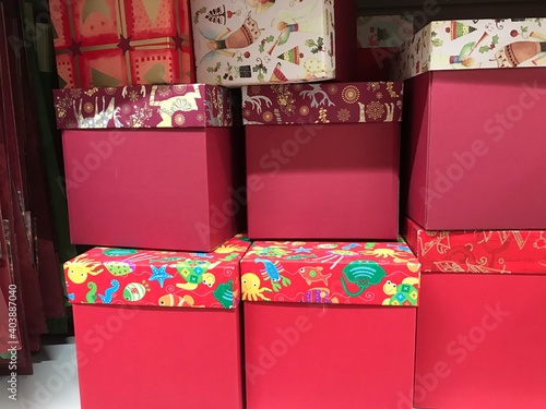 Group of presents. Gift boxes