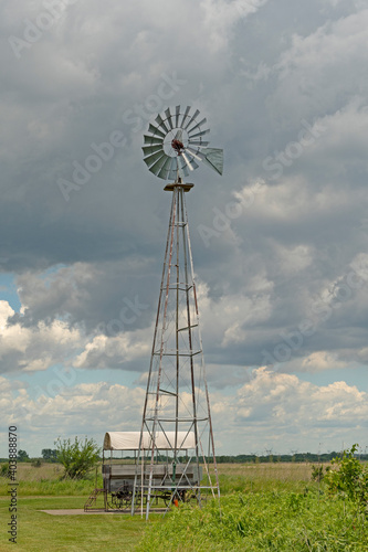Working Windmill Against the Sky