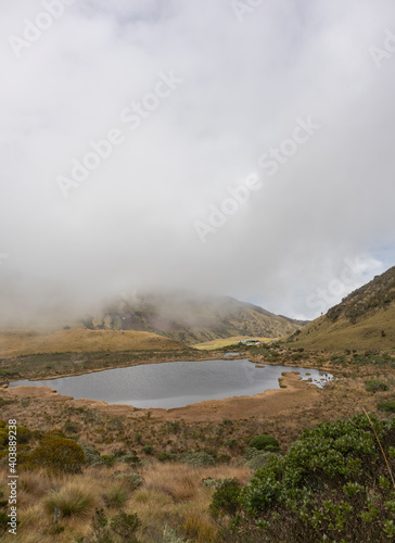 Image of a lagoon in the Nevado del Ruiz in Manizales, Caldas, Colombia.