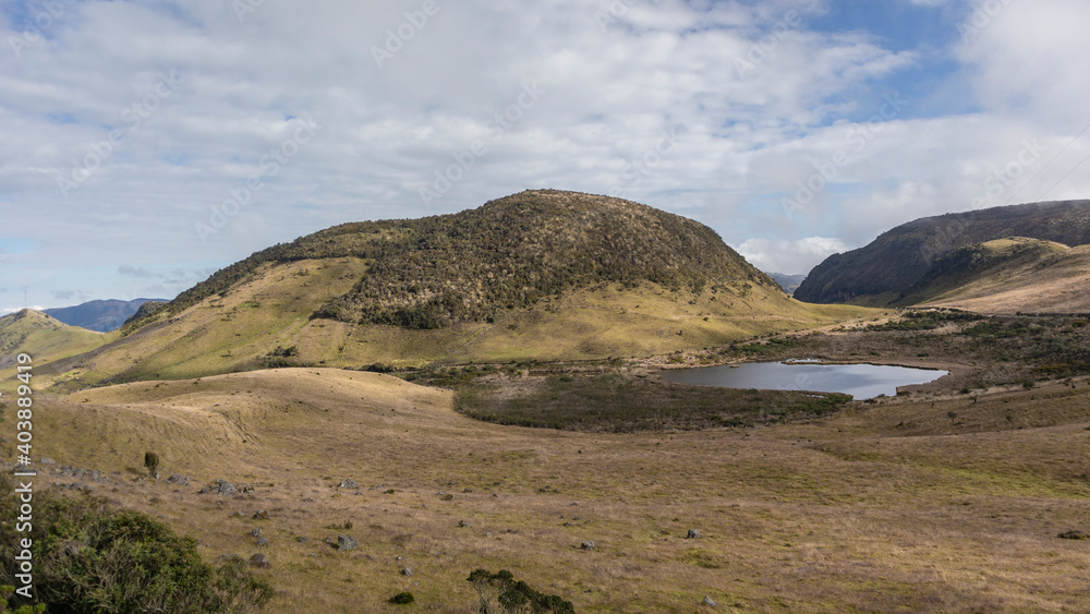 Image of a lagoon in the Nevado del Ruiz in Manizales, Caldas, Colombia.