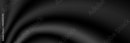 Smooth elegant black satin texture abstract background. Luxurious background design. Black cloth background